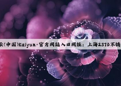 开云(中国)Kaiyun·官方网站入口网址：上海2375不锈钢现货